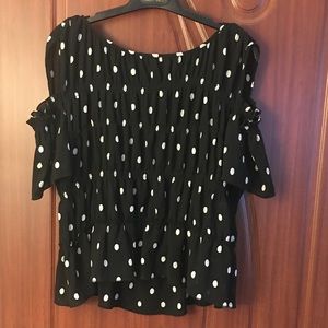 Black and White Polka Dotted Blouse